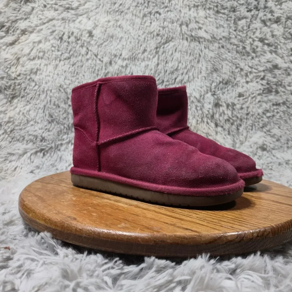 Koolaburra by Ugg Luxury Boots Youth Size 1 Pink Kid Winter Wool LIned Zip Up